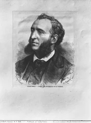 Porträt von Jules Ferry, graviert von J. Robert nach einem Foto von M. Thiebault